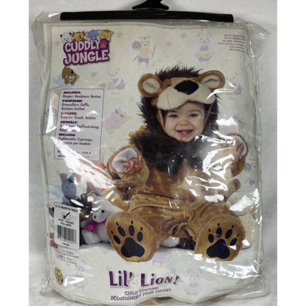 Cuddly Jungle Lil Lion Baby Costume 6–12 Months Romper‎ Headpiece Booties